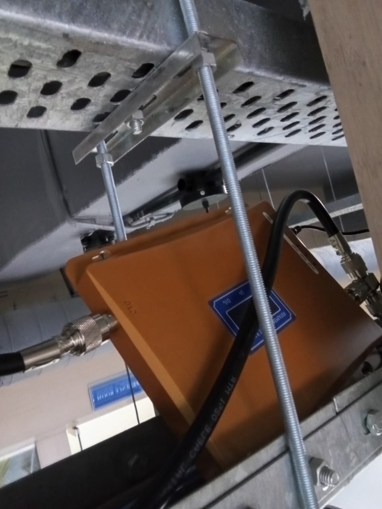 Commercial signal repeater booster installed